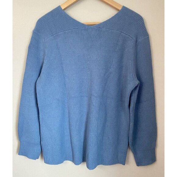 NWT Ella Rafaella Sweater Pullover Blue Size Large Petite LP New - Picture 3 of 4